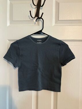 wild fable Charcoal Ribbed Crewneck Top